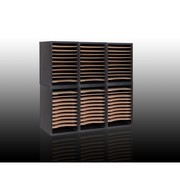 Adiroffice 11-Compartment Wood Adjustable Vertical Paper Sorter Literature File Organizer, Black ADI500-11-BLK